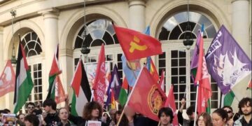 France (AIL): Rally in support of Palestinian and Lebanese prisoners in Rennes.