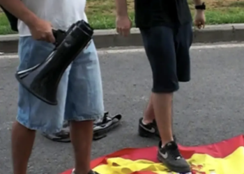 Spain (AIL):Antiimperialists Tear Up the Flag of the Spanish Imperialist State