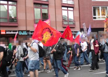 Deutschland (AIL): AIL Comrades Join “Rheinmetall Entwaffnen” Demonstration Against Militarism and Imperialism